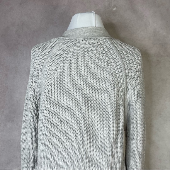 Apiece Apart Astro V Neck Knit Sweater Balloon Sleeves In Gray Marl Size XS - Picture 14 of 16